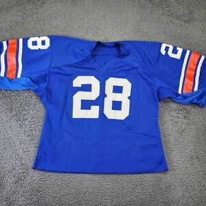 Vintage Wilson Football Jersey Number 28 Blue Orange Stripes Size 40
